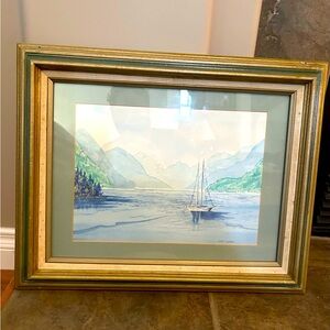 Lovely Sailboat Print beautiful colours and aspect as it sails down the inlet